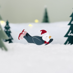 Albin le pingouin glisseur du Mini monde de Noël