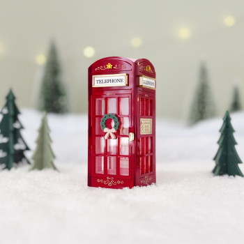 Cabine téléphonique de Noël pour village miniature