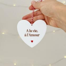 Cœur à suspendre avec citation pour la famille