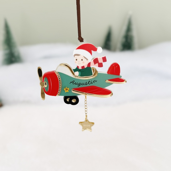 Décoration de sapin de Noël poétique sur le thème de l'aviation