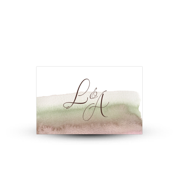 Invitation repas couleurs naturelles collection Eucalyptus à l'aquarelle