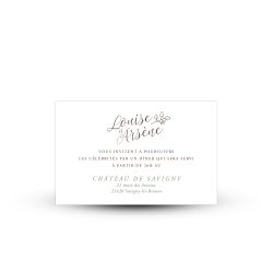 Carton supplémentaire invitation repas mariage, collection Eucalyptus aquarelle