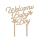 Cake topper baby shower en bois welcome baby boy