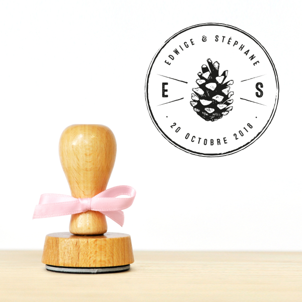 Mariage hivernal automnal tampon logo de mariés personnalisé