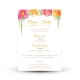 Invitation mariage d'été avec fleurs colorées et attrape-rêves