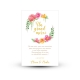 Carte remerciement mariage thème coloré et fleuri avec photo
