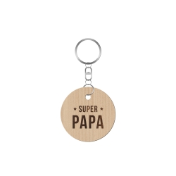 Porte-clé en bois super papa fête des pères anniversaire
