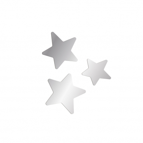 Étoiles décoratives pour enseigne prénom en plexiglas effet miroir argent