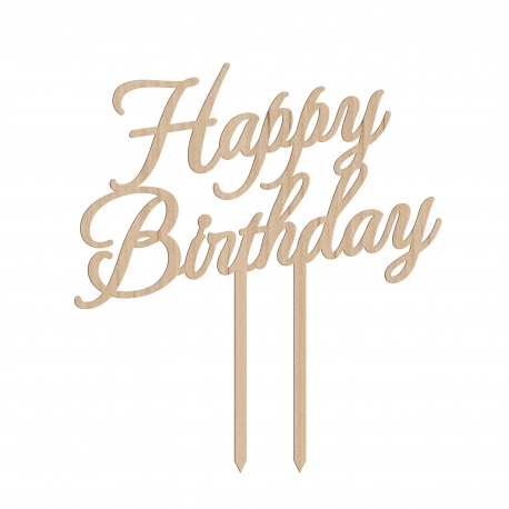 Cake topper anniversaire happy birthday calligraphie
