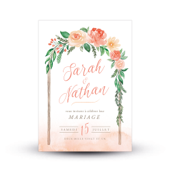 Faire-part mariage fleuri Arche Florale aquarelle