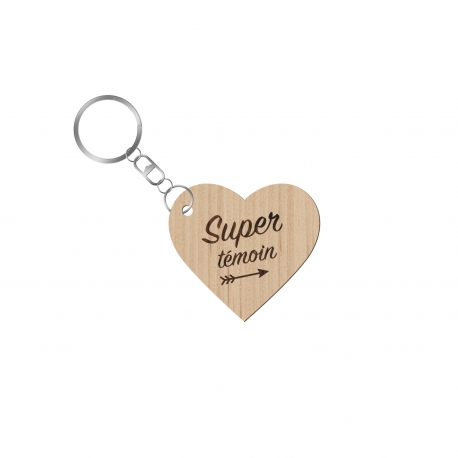 Porte-clé en bois personnalisé Super témoin mariage