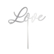 Cake topper love calligraphie plexiglas argent