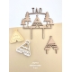 Cake topper anniversaire personnalisé modèle tipi woodland