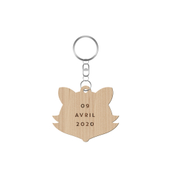 Porte-clef baptême personnalisé thème renard, cadeau d'invité