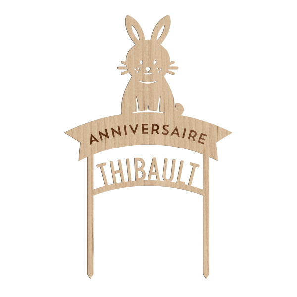 Cake topper lapin anniversaire