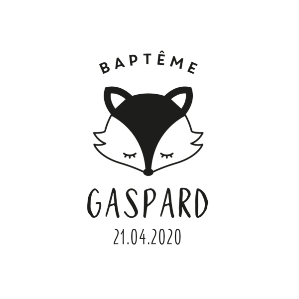Tampon tête de renard baptême