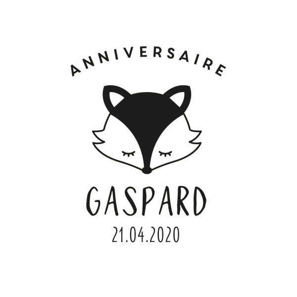 Tampon tête de renard anniversaire