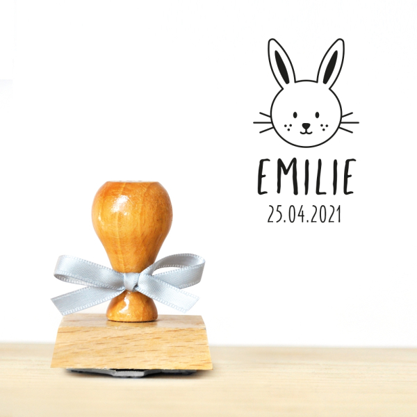Tampon en bois naissance tête de lapin