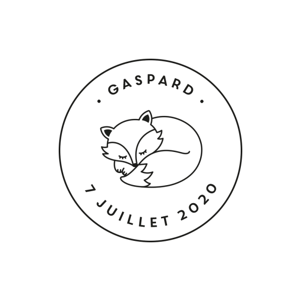 Tampon rond renard endormi naissance