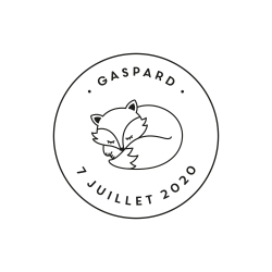 Tampon rond renard endormi naissance