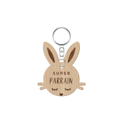Porte-clé personnalisable tête de lapin 