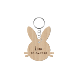 Porte-clé tête de lapin cadeau d'invité