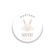 Magnet lapin personnalisable blanc baptême