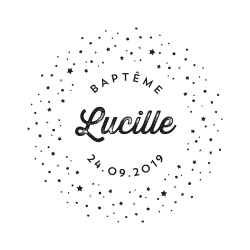 Tampon personnalisé voie lactée baptême
