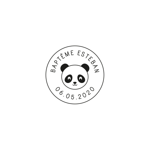 Emporte-pièce pour baptême en forme de panda