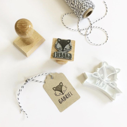 Tampon personnalisé naissance baptême tête de renard