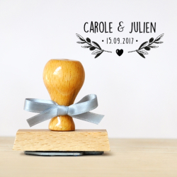 Tampon mariage en bois personnalisé Provence