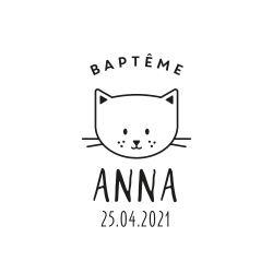 Tampon baptême tête de chat 2