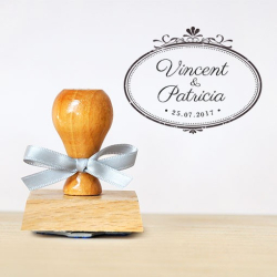 Mariage Shabby Chic, tampon personnalisé en bois