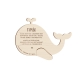 Invitation baptême originale thème marin baleine en bois