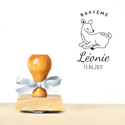 Tampon personnalisé baptême biche