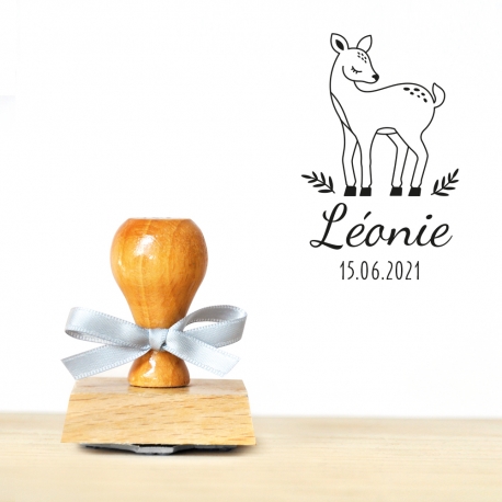 Tampon naissance personnalisé modèle faon biche