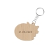 Porte-clef personnalisé en bois Renard endormi cadeau naissance