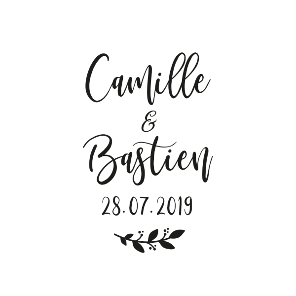 Tampon mariage personnalisé calligraphie moderne