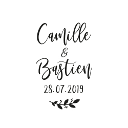 Tampon mariage personnalisé calligraphie moderne