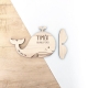 Faire-part de naissance en kit en bois forme baleine