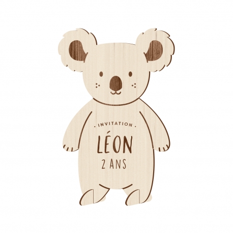 Invitations anniversaire originales thème Koala - Print Your Love