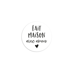 Sticker rond fait maison avec amour