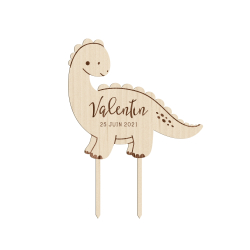Cake topper personnalisé anniversaire dinosaure