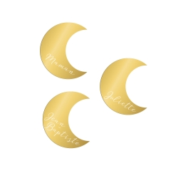 Marque-place personnalisé thème lune plexiglas doré