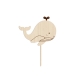 Cake topper en bois ou plexiglas baleine thème marin