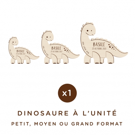 Dinosaure en bois personnalisé avec prénom et date