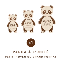 Panda en bois personnalisé avec prénom et date