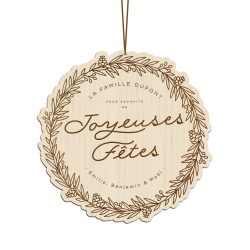 Couronne hivernale de Noël personnalisée pour porte d'entrée