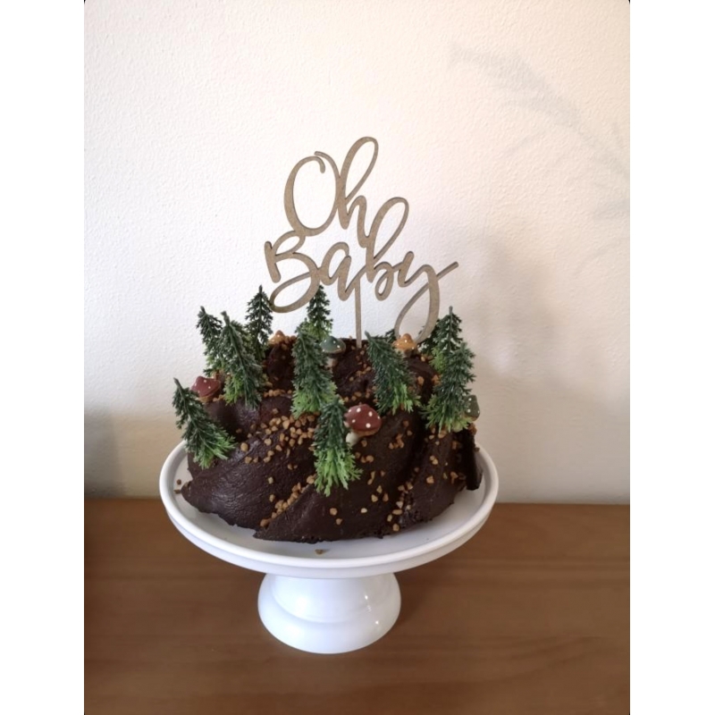 Cake Topper ONE en Bois,Décoration de Gâteau pour Baby Shower