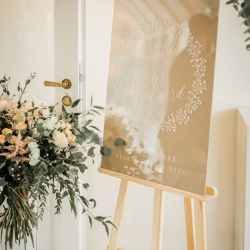 Panneau mariage personnalisé couronne fleurie
